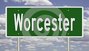 Highway sign for Worcester Massachusetts photo