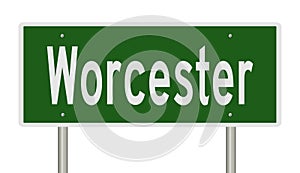 Highway sign for Worcester Massachusetts photo