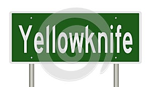 Highway sign for Yellowknife Northwest Territories Canada