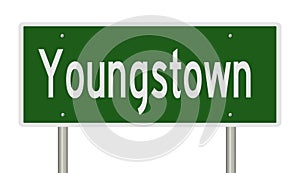 Highway sign for Youngstown Ohio