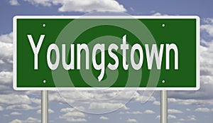 Highway sign for Youngstown Ohio