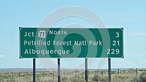 Highway signs in the state of New Mexico