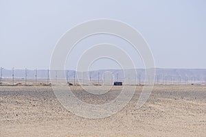 Highway to Hurghada in the middle of the Egyptian desert