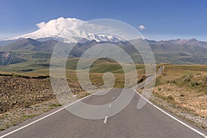 Highway to Mount Elbrus in the Caucasus