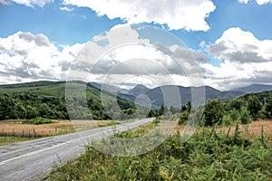 Highway to mountains. Transfagarasan road. Romania