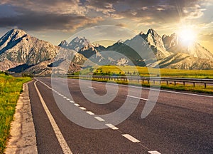 Highway to the tatra mountain ridge