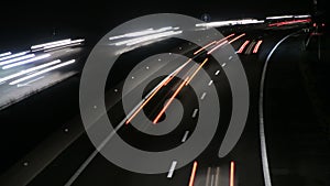 Highway Traffic Cars at Night Time Lapse