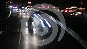 Highway Traffic Cars at Night Time Lapse