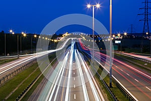 Highway traffic at the evening. Transport, transportation