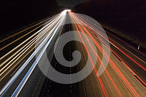 Highway traffic lights at night