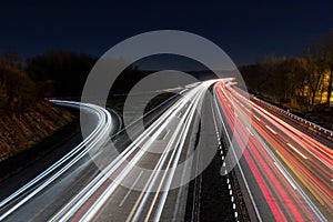 Highway traffic lights at night