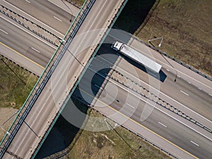 Highway traffic with lorry truck.