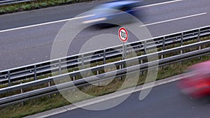 Highway traffic - motion blurred cars on a highway