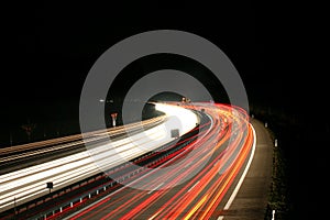 Highway traffic at night