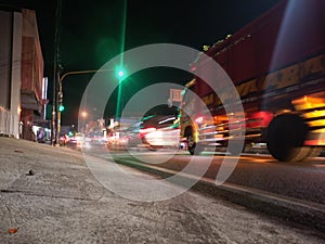 highway traffic at night