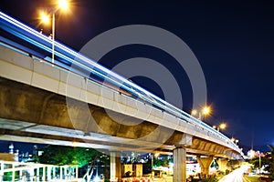 Highway traffic at night