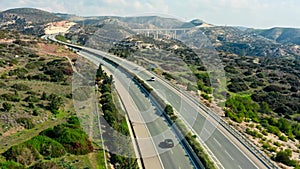 Highway transportation mountain bridge ocean road nature