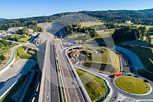 Highway and tunnel under construction in Poland