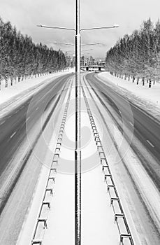 Highway in Umea, Sweden