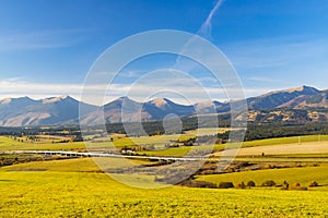 Highway under high Tatras in Slovakia