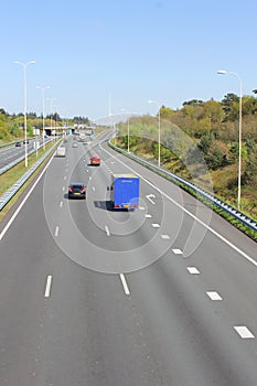 Traffic on the Highway A28, Leusden, Amersfoort, Netherlands