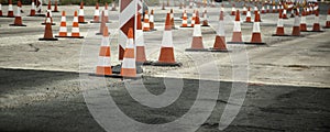 Highway with works cones