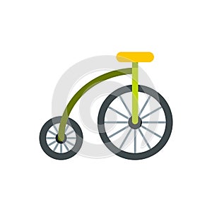 Highwheel bike icon, flat style