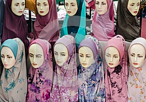 Hijab display in a shop photo