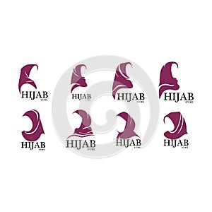 hijab logo vector icon design template