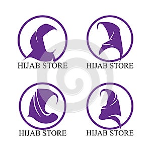 hijab logo vector icon design template