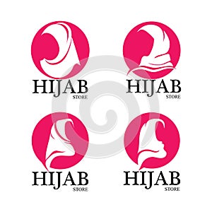 hijab logo vector icon design template