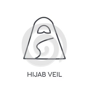 Hijab veil linear icon. Modern outline Hijab veil logo concept o