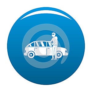 Hijacker icon vector blue