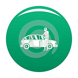 Hijacker icon vector green