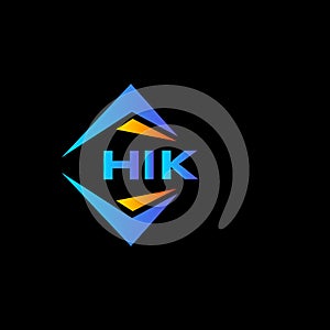 HIK abstract technology logo design on Black background. HIK creative initials letter logo concept