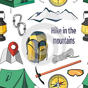 Hike in the mountains pattern