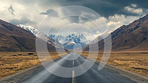 hike mountains and road