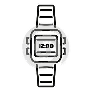 Hike smartwatch icon outline vector. Travel equipment