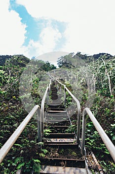 Hike Stairway to Heaven, Haiku Stairs, Hawaii, Oahu, USA