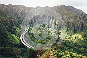 Hike Stairway to Heaven, Haiku Stairs, Hawaii, Oahu, USA photo