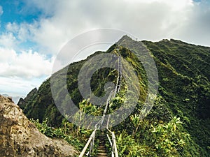Hike Stairway to Heaven, Haiku Stairs, Hawaii, Oahu, USA photo