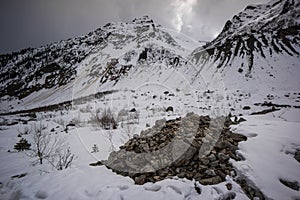 Hike to Chalaadi Glacier through snow