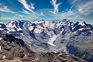 hike to the piz languard in engadin with a view of the morteratsch glacier photo