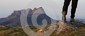 Hiker in the Aiako Harriak Nature Reserve