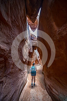 Hiker Backpacker Brimstone Gulch Dry Fork Narrows of Coyote