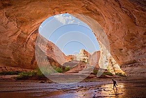 Hiker backpacking in Utah, Grand Staircase-Escalante National Mo