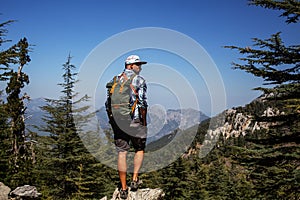 Hiker on beautiful lycian way