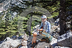 Hiker on beautiful lycian way