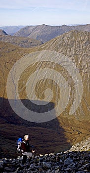 Hiker on Buachaille Etive Mor