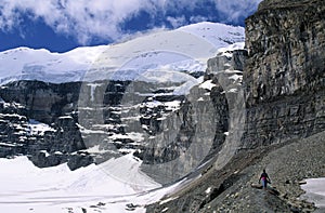 Hiker in Canadian Rockies